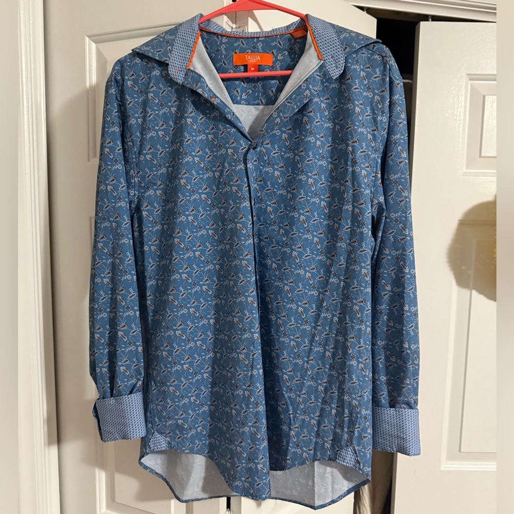 Men's TALLIA Blue Patterned Shirt